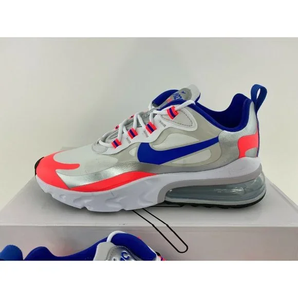 Nike Air Max 270 React Orange Blue Women's Sneakers Shoes Silver - Picture 4 of 12